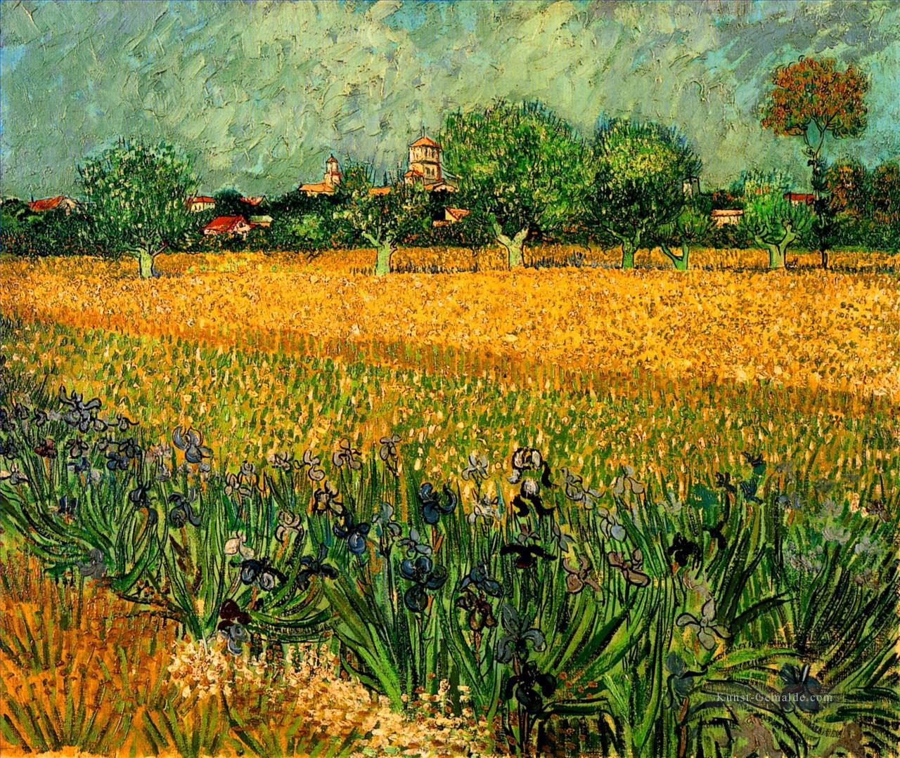 Blick auf Arles mit Iris im Vordergrund Vincent van Gogh Ölgemälde